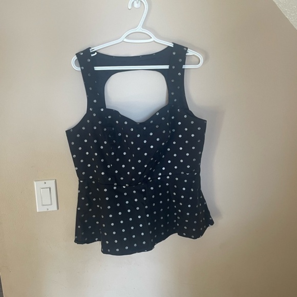 Torrid Black and White Polka Dot Blouse